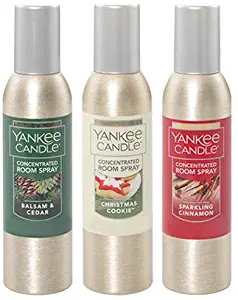 Yankee Candle Holiday Favorites 3-Pack Concentrated Room Sprays (Balsam & Cedar, Christmas Cookie, Sparkling Cinnamon)