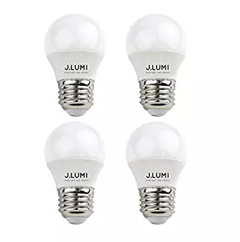 J.LUMI BPC4505 LED Bulbs A15 5W E26, 40W Appliance Bulb, A15 LED Bulb, Compact 45mm Diameter, 3000K Soft White, Appliance Light bulb, Ceiling Fan Light Bulbs, LED Light Bulbs, NOT DIMMABLE (Pack of 4)
