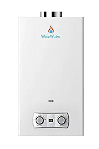 WiseWater Indoor Portable Tankless Water Heater 6L, Liquid Propane Gas, 1.6 GPM High Capacity Tankless Water Heater, White