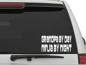 DECALS USA Grandpa Day Ninja Night Decal Sticker Car Truck Windows Laptops