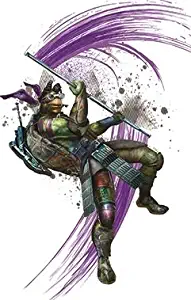 4" Don Donnie Donatello Bo Staff Purple Turtle TMNT Teenage Mutant Ninja Turtles Movie Removable Peel Self Stick Wall Decal Sticker Art Kids Room Home Decor Boys Room 4 inch wide by 4 1/2 inch tall