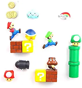 17 Pcs Mario Fridge Magnets Set, Refrigerator Magnets, Office Magnets/Calendar Magnet/Whiteboard Magnets/Mario Decorative Refrigerator Magnets Kitchen Kit