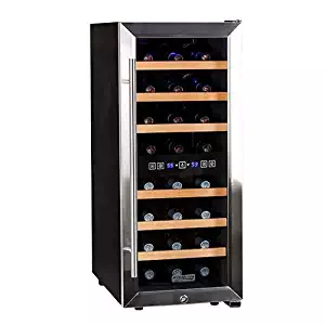 Koldfront TWR247ESS 24 Bottle Free Standing Dual Zone Wine Cooler - Black and Stainless Steel