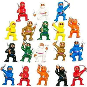 Mini Karate Toy Figurines and Ninja Parachutes Pack of 50 (Party Favors)
