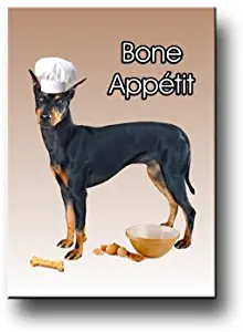 Manchester Terrier Bone Appetit Kitchen Chef Fridge Magnet