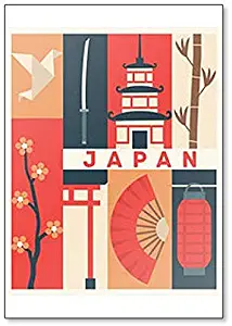 Japan Symbols, Landmarks and Illustrations Fridge Magnet