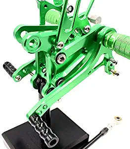 Krace Motorcycle Rearsets Foot Pegs Rear Set Footrests Brake Shift Pedals Fully Adjustable Foot Boards Fit For Kawasaki Ninja ZX6R ZX636 2009 2010 2011 2012 2013 2014 2015 2016 2017 2018 2019