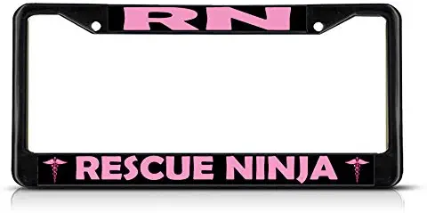 Fastasticdeals Rn, Rescue Ninja Nurse License Plate Frame Tag Holder Cover