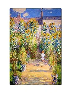 The Artist's Garden at Vétheuil Claude Monet Painting Fridge Magnet