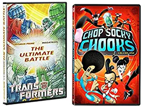 Ninja Chickens Vs Ultimate Robots Animated Mayhem: Chop Socky Chooks Vol 1 & Collector's Club Transformers The Ultimate Battle- Optimus Prime Vs Megatron (DVD Bundle)