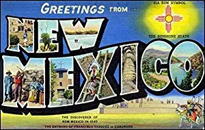 MAGNET 3x5 inch Vintage Greetings from New Mexico Sticker (Old Postcard Art Logo nm) Magnetic vinyl bumper sticker sticks to any metal fridge, car, signs