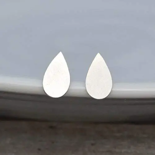 raindrop earring studs handmade in sterling silver