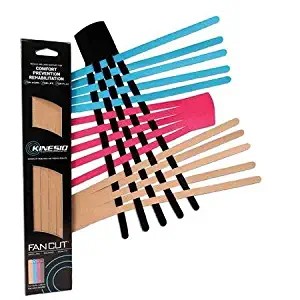 Kinesio Classic Fan Cut Edema Strips (12 Pack with 4 Different Colors)