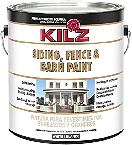 KILZ Exterior Siding, Fence, and Barn Paint, White, 1-gallon