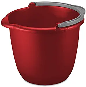 10QT (9.5L) RED Heavy Duty Sturdy Spout Pail Bucket with Durable Grip Handle for Cleaning, Mopping, Projects, Storage, Paint