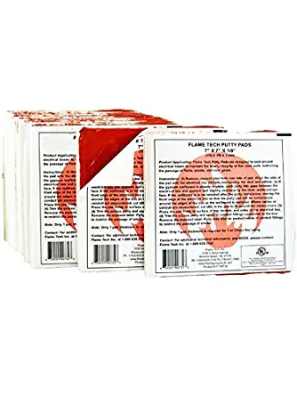 Everkem Diversified Products FT00732 UL Classified Putty Pad - 7" x 7" x 1/8", Case of 20