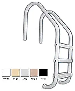 SAFTRON Rust Proof P-324-L3 Residential Inground Gray Three-Step Swimming Pool Ladder. 53" Tall x 24" Wide. (Includes Matching Escutcheons & Shipping)
