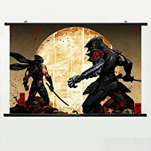 Wall Scroll Poster with Yaiba Ninja Gaiden Z Ninja Yaiba Kamikaze Cyborg Home Decor Wall Posters Fabric Painting 23.6 X 15.7 Inch