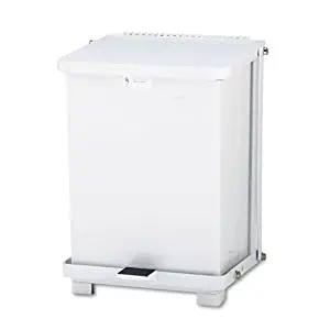 Rubbermaid Commercial Products RCPST7EWHPL Step On Can44; 7gal.44; 12 in. x 12 in. x 17 in.44; White