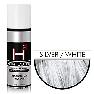 Hair Cubed® - Silver, Hair Building Fiber Spray -(Water Proof) Lasts 2 - 5 Months