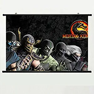 Wall Scroll Poster with Mortal Kombat Ninja Sub Zero Scorpion Dragon Home Decor Wall Posters Fabric Painting 23.6 X 15.7 Inch