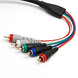 BlueRigger RCA- 5 Cable (Component Video Cable with Audio, 12 Feet)