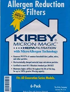 Kirby 12 HEPA Vac Bags(K204803). Fits G3,G4,G5,G6,Sentria,ULT.G,Diamond.