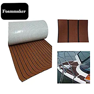 Foammaker High Density EVA Non-Slip Marine Teak Decking Sheet, DIY Flooring for Boat, Yacht