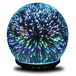 Simply Diffusers – Orion – 3D Mercury Glass Diffuser – Original 3D Aromatherapy Essential Oil – Cool Mist Diffuser – 3-Button Technology for Diffusion and LED Lighting – Customized Diffusion Settings