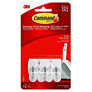 3M Command Small Wire Hooks, 0.5lb Capacity, White, Pack of 6(2 pack 3 hooks each)