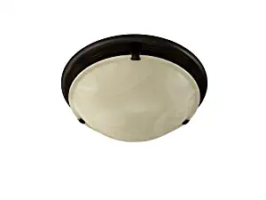 Broan-NuTone 761RB Round Fan and Light Combo for Bathroom and Home, Oil-Rubbed Bronze Finish with Ivory Alabaster Glass, 2.5 Sones, 80 CFM