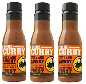 Buffalo Wild Wings Barbecue Sauces, Spices, Seasonings and Rubs For: Meat, Ribs, Rib, Chicken, Pork, Steak, Wings, Turkey, Barbecue, Smoker, Crock-Pot, Oven (Thai Curry, (3) Pack)