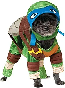 Pet Dog Cat Leonardo Teenage Mutant Ninja Turtles Halloween Film Cartoon Fancy Dress Costume Outfit Clothes Clothing (Large, Blue (Leonardo))