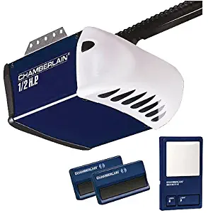 Chamberlain PD212D 1/2 HP Chain Drive Garage Door Opener, 2 Single Button Remotes, Wall Control Panel