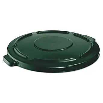 Rubbermaid Commercial FG264560DGRN BRUTE Heavy-Duty Round Waste/Utility Container, 44-gallon Lid, Dark Green