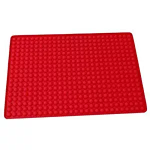 LALANG Microwave oven silicone Pyramid baking mat and roast meat mat (Red)