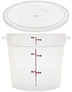 Cambro RFS6PP190 Camwear 6-Quart Round Food Storage Container with Lid