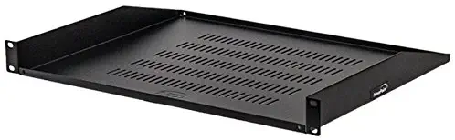 NavePoint Cantilever Server Shelf Vented Shelves Rack Mount 19 Inch 1U Black 14 Inches (350mm) deep