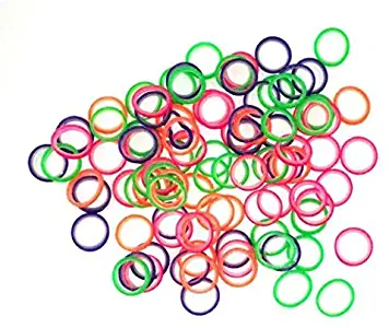 1/4" inch Orthodontic Elastic Rubber Bands, 500 Pack, Neon, Medium Force 3.5 oz, Small Rubberbands for Making Bows, Dreadlocks, Dreads, Doll Hair, Braids, Horse Mane, Horse Tail by Cayenas
