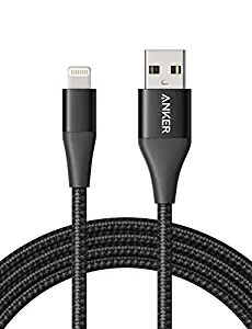 Anker Powerline+ II Lightning Cable (6ft), MFi Certified for Flawless Compatibility with iPhone Xs/XS Max/XR/X / 8/8 Plus / 7/7 Plus / 6/6 Plus / 5 / 5S and More(Black)