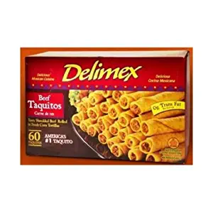 Delimex Beef Taquito Appetizer - 12 per pack -- 8 packs per case.