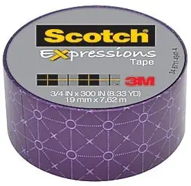 3m Scotch Expressions Tape Purple Spokes (C214-P18-SS), 3/4 x 300 Inches (8.33 Yards) ...