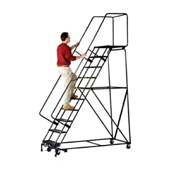 Ballymore Tough M-2000 Series Rolling Safety Ladder - 12 Step, 32 x 87 inch - 1 Each.