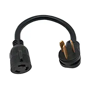 Parkworld 60240 Dryer 10-50P Right Angle Male to Welder L6-30R Twist Lock Female 30AMP AC Adapter Cord (1.5FT)