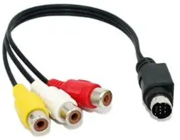 10inch S-Video 7-Pin Mini-DIN Male to 3 RCA Female Cable