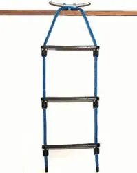 Three Step Rope Ladder - Choose from Black, Blue, or White (Black)