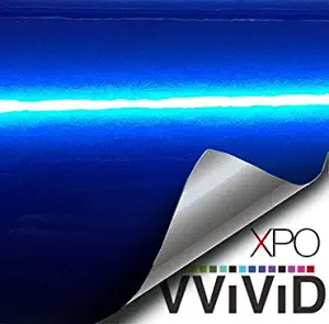 VViViD XPO Gloss Liquid Metal Dark Blue Vinyl Car Wrap Adhesive Film (3ft x 5ft)