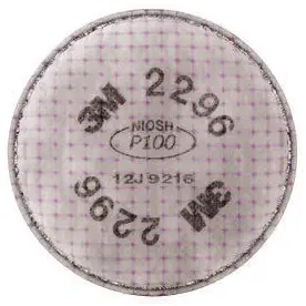 3M 2296 P100 Filter For 5000, 6000, 6500, 7000 And FF-400 Series Respirators (2 Per Bag, 50 Bags Per Case)