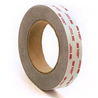 3M 4941 Very High Bond Conformable Acrylic Foam Tape, Double-Sided VHB Acrylic Adhesive, Liner, 45 mil Thick, Dark Grey, 1" Width, 5 Yard Roll