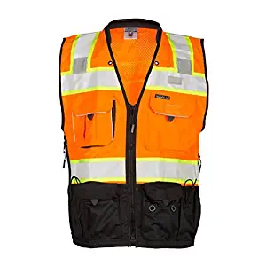 ML Kishigo - Premium Black Series Surveyors Vest - Orange Size: 3X-large